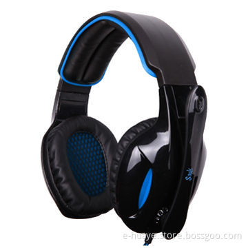 PC Gaming Headset with 7.1 Surround Sound, Soft Headband and Big Ear-Pads CE & RoHS Blue/White/Black